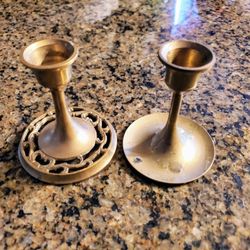 $12 For Two Vintage Brass Candlestick Holders 