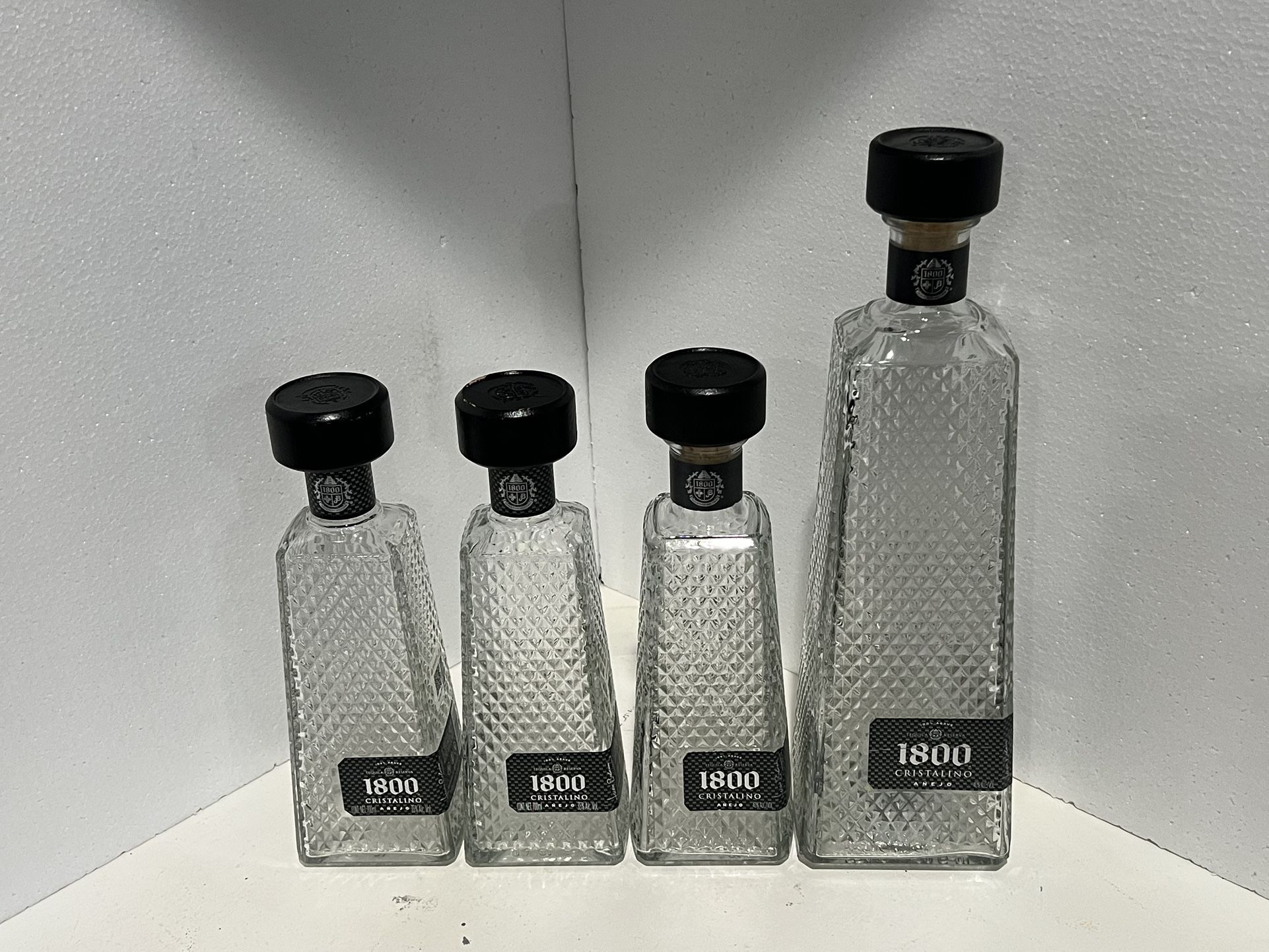 (4) Empty Bottles For DIY Crafts 1.75ML And 750ML Glass