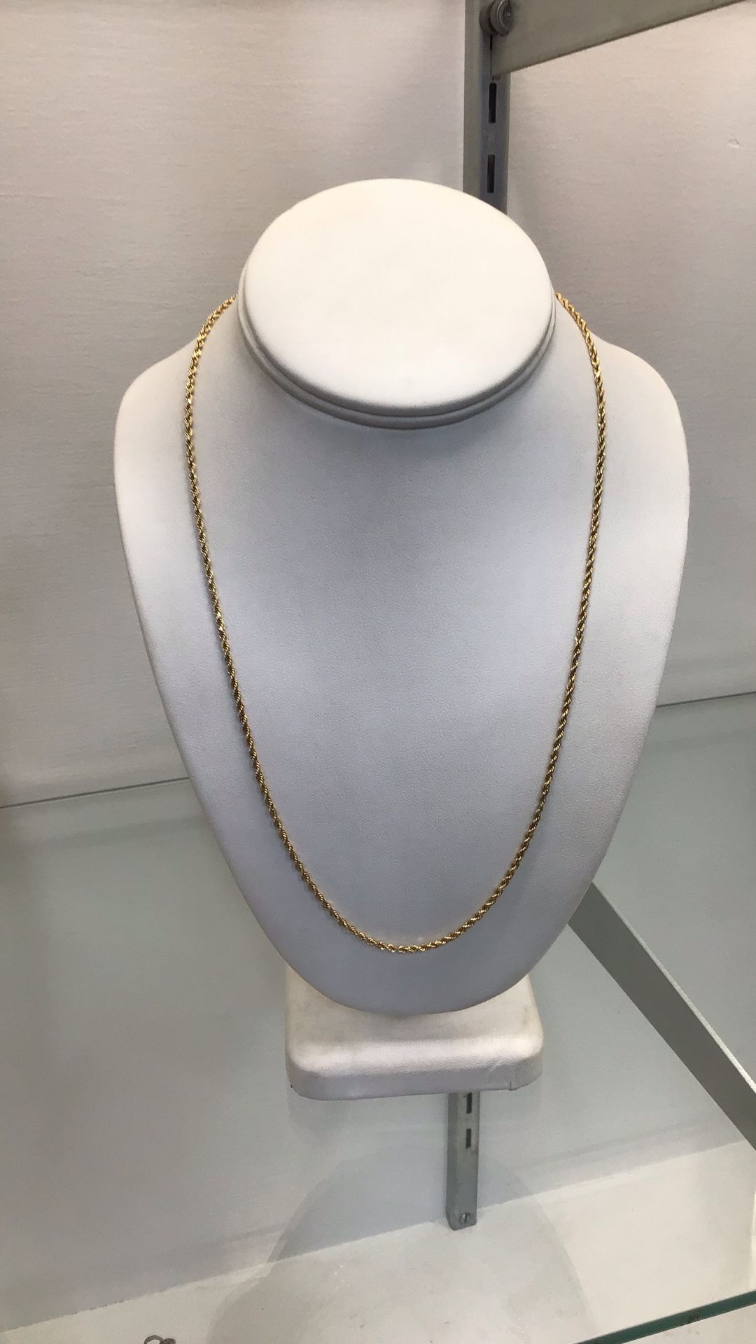 10k Yellow Gold Rope Chain 21” 1.9mm 2.9 Grams