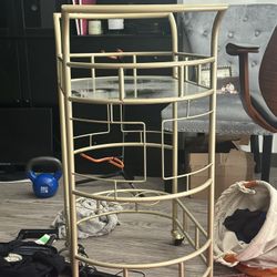 Gold Metal Bar Cart 