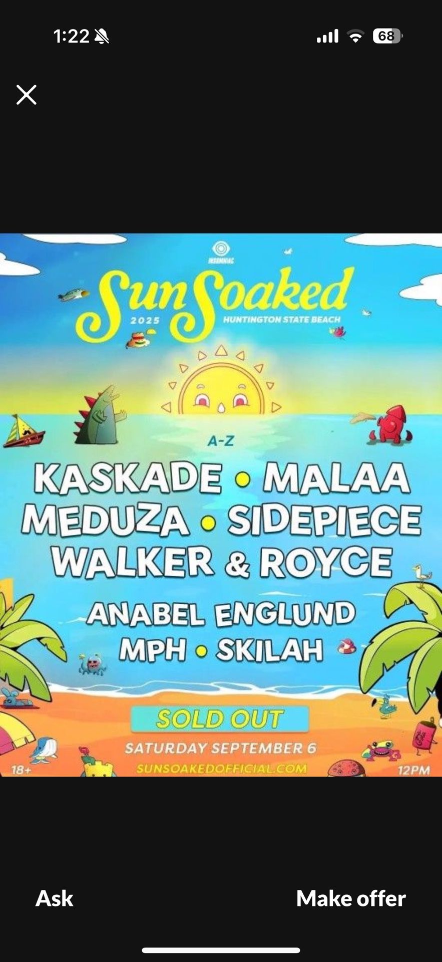SUNSOAKED TICKETS