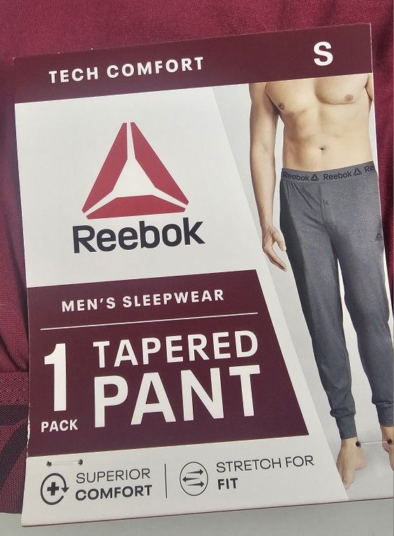 Reebok Red Tapered Sleep Pants Mens Small