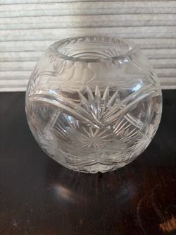 Vintage hand-cut crystal rose/posy bowl, unmarked maker