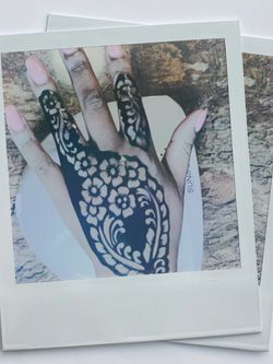 Arabic Instant Henna Stencil Includes Golecha Henna Cone  Thumbnail