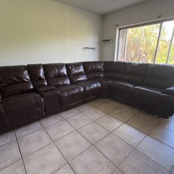 Sectional Sofa With Electric Recliners 