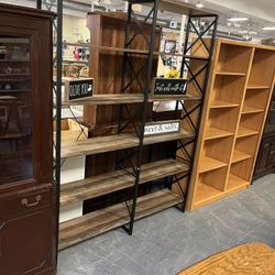 Large Double Wide Industrial Style Bookcase (in store) 