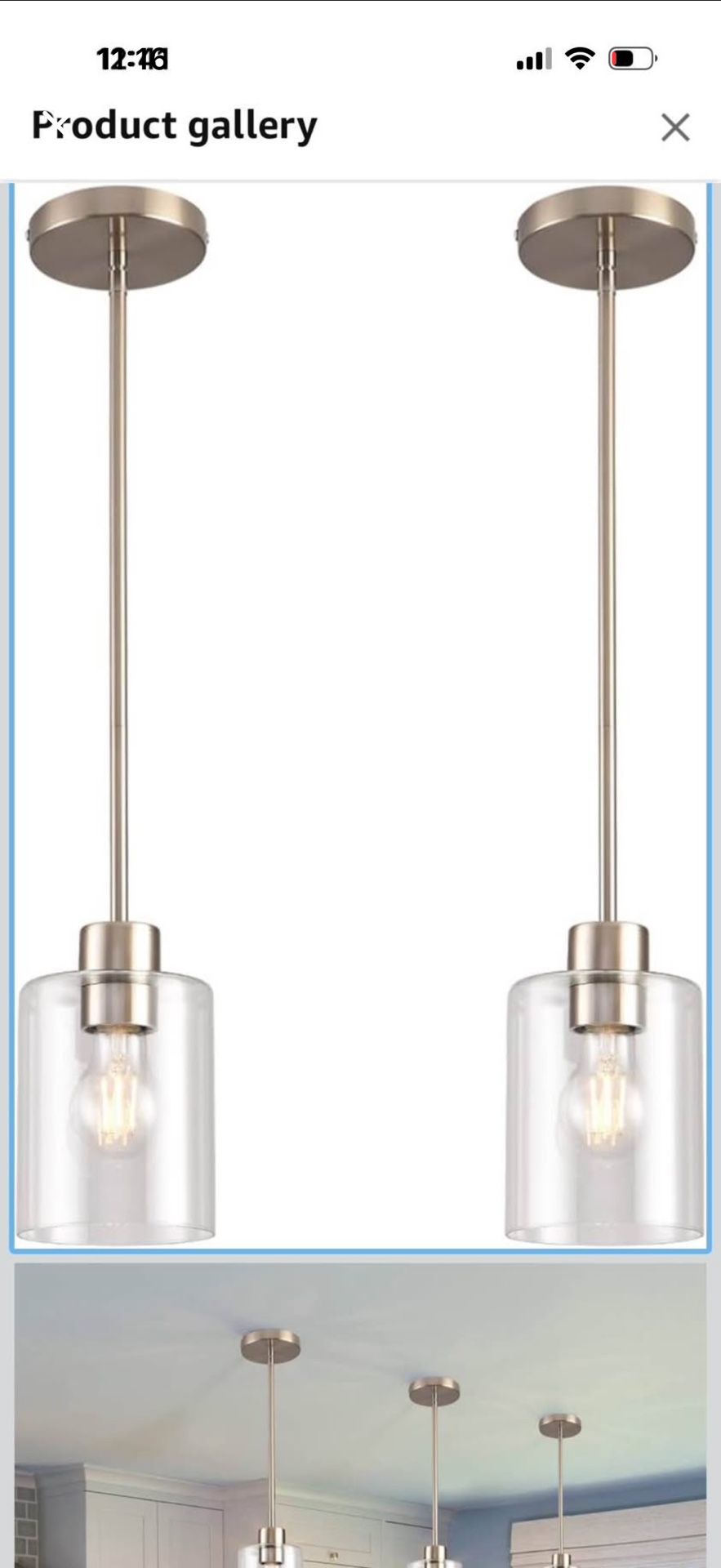 Brushed Nickel Pendant Lights, Modern Farmhouse Pendant Light, Light Fixture Kitchen Pendant Mini Hang