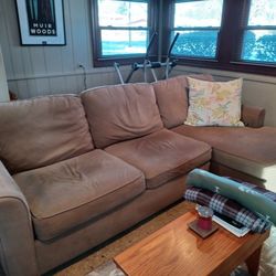 Brown L Sectional Couch
