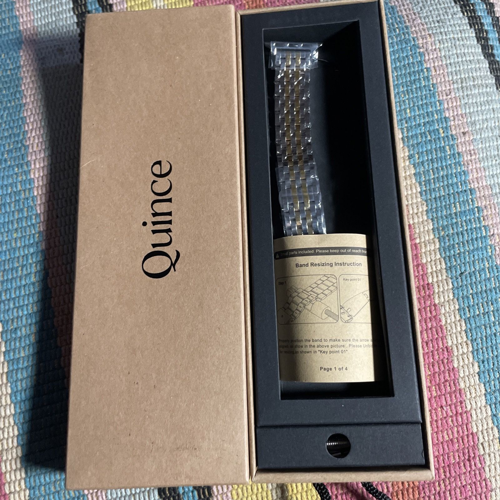 Quince Stainless Steel Apple Watch Band Silver/Gold 38mm 40mm 41mm 42mm