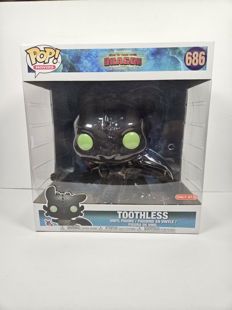 Funko Pop! How To Train Your Dragon #686 TOOTHLESS Super Sized 10" - Target Exclusive NEW