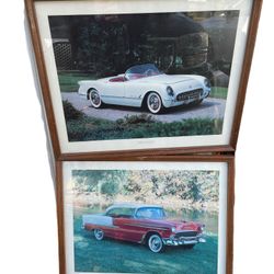 Collector cars pictures great for manroom or garage 55’ Bel Air and 53’ Corvette 30 for both