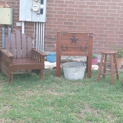 Ice Chest With Bottle Opener Cowboy Style Stool And Chair 