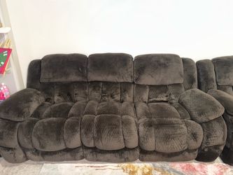 Chocolate Brown Reclining Living Room Set – $500 OBO (Pickup Only)