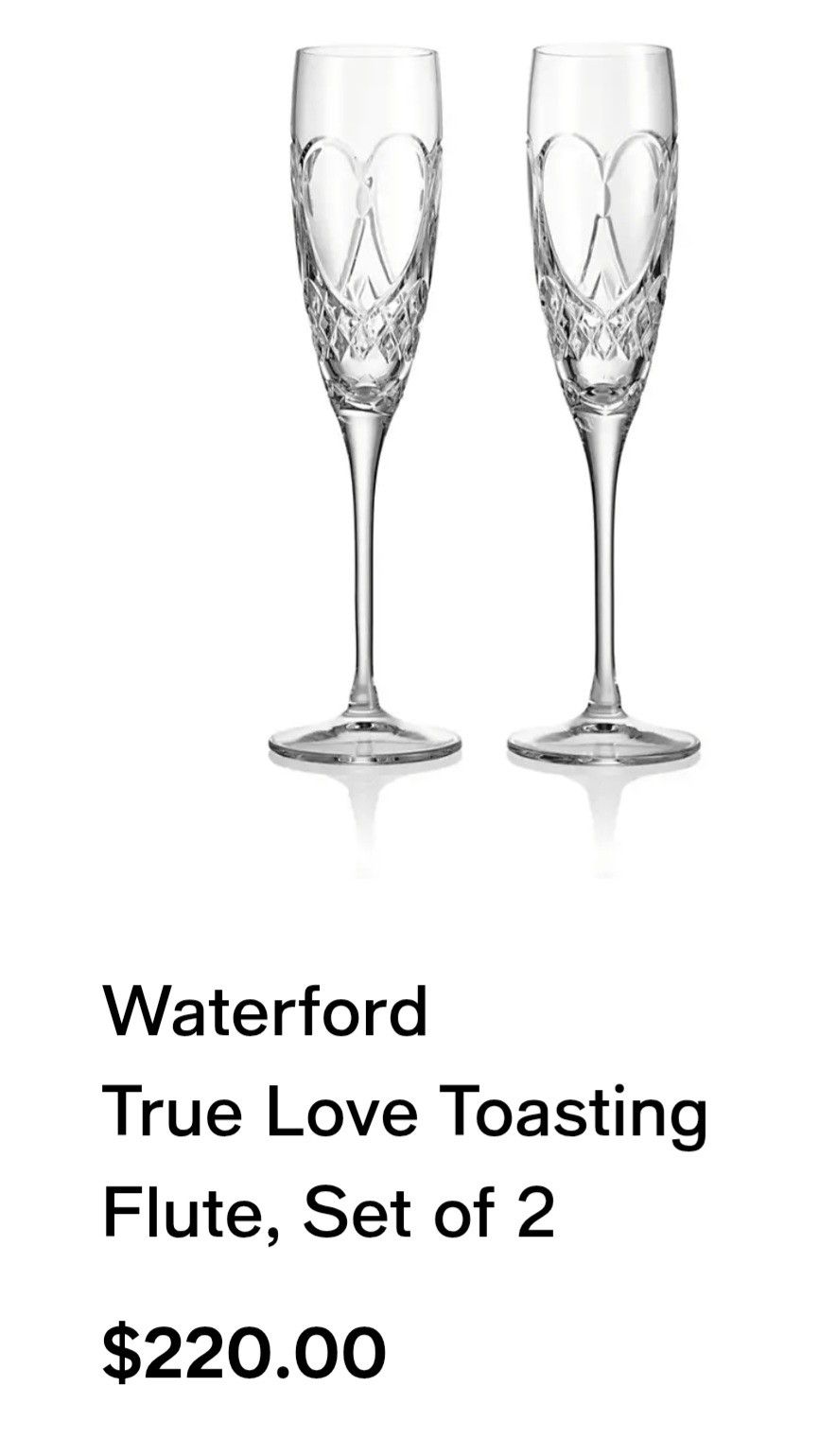 Brand NEW Waterford Crystal Toasting Glasses (2)