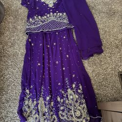 Indian Dress 3 Pieces Purple