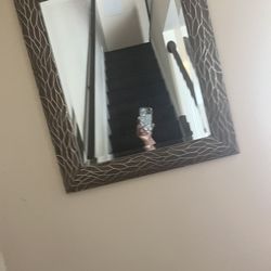 Brown Mirror With Silver Outline 