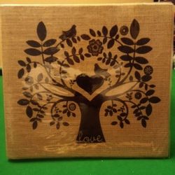 Scrapbooking  Burlap Love Bird Tree Valentines Album