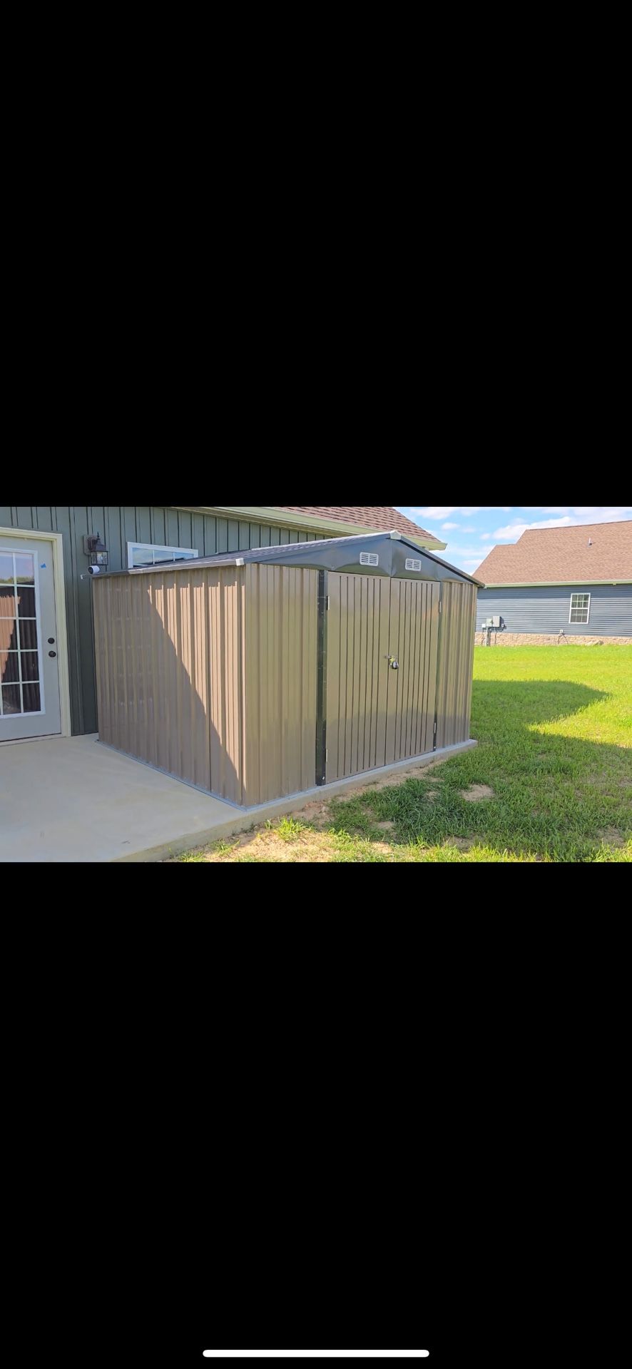 Metal outdoor storage shed 8 ft x12 ft