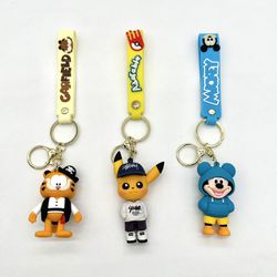 Cartoon Cat Garfield Anime Keychain Keyring key chain Holiday gift For Kids PVC