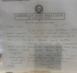 Baseball History! Earle Mack Signed Letter Phila. A's JSA
