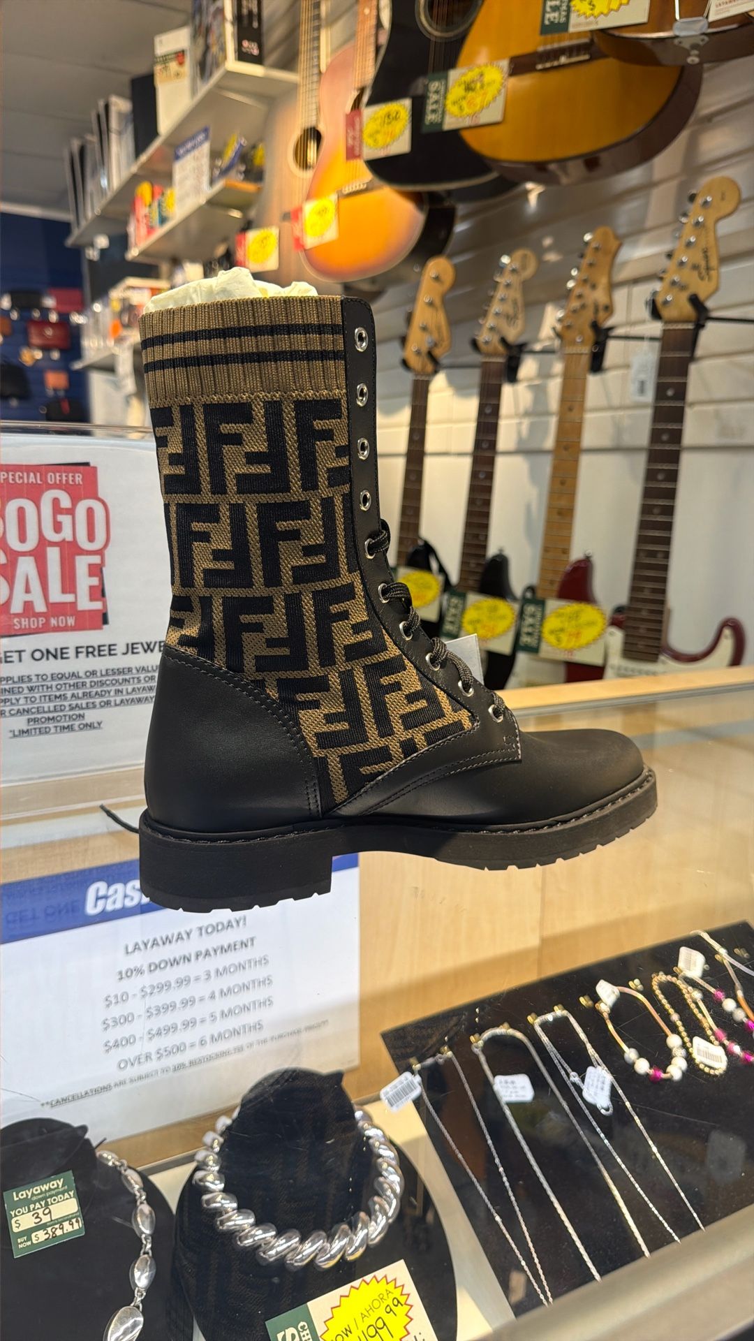 Fendi Rockoko Leather Boots