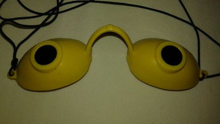 Tanning booth eye goggles