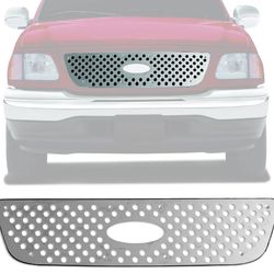 99-03 Ford F-150 Front Bumper Upper Grille Grill Chrome Stainless Steel