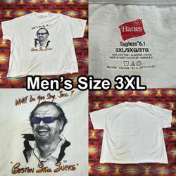 Vintage Sophos Wear Los Angeles Lakers Jack Nicholson White T-Shirt Men’s 3XL