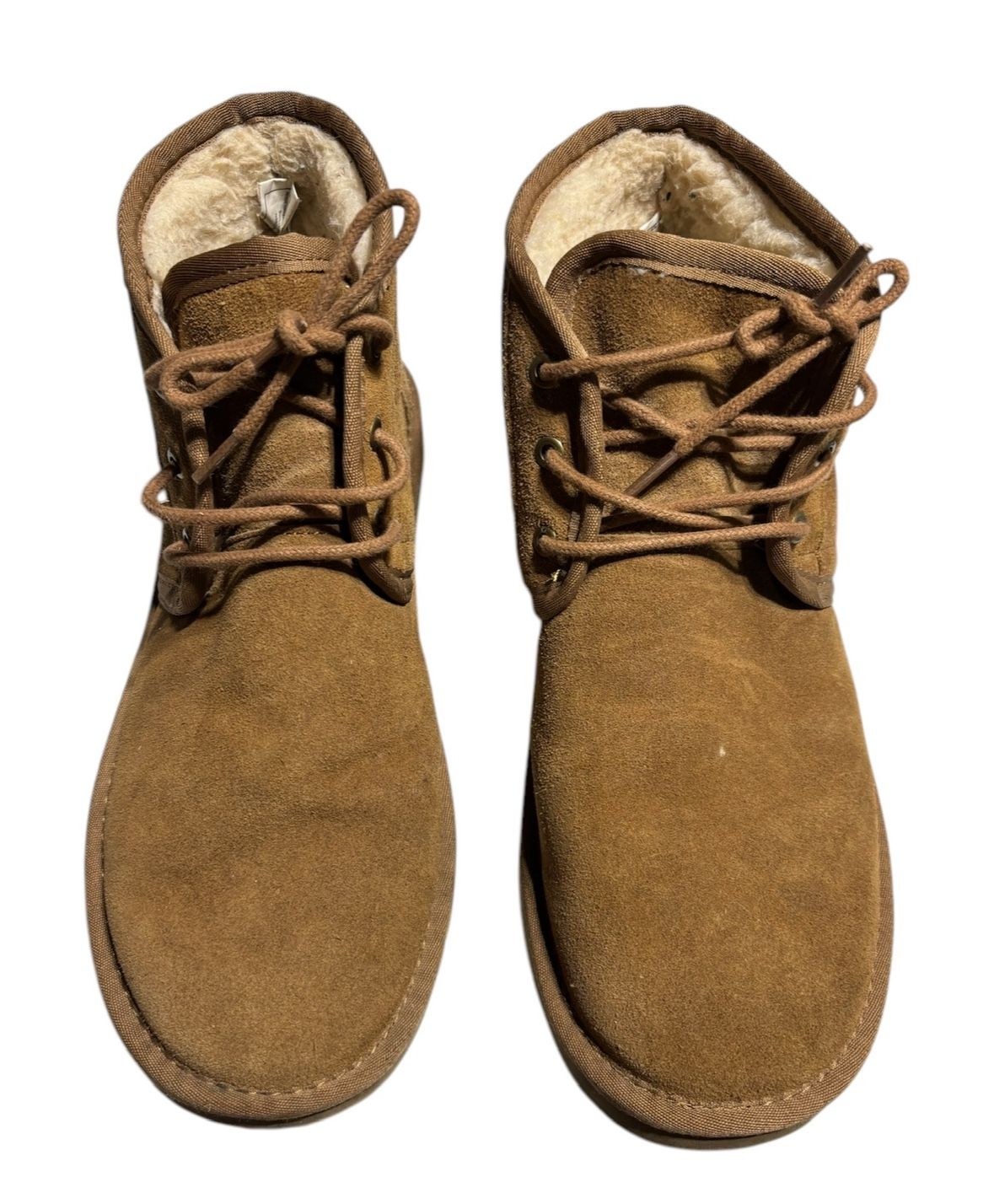 Brown Men Suede Lace-Up Ankle Fanture Boots 