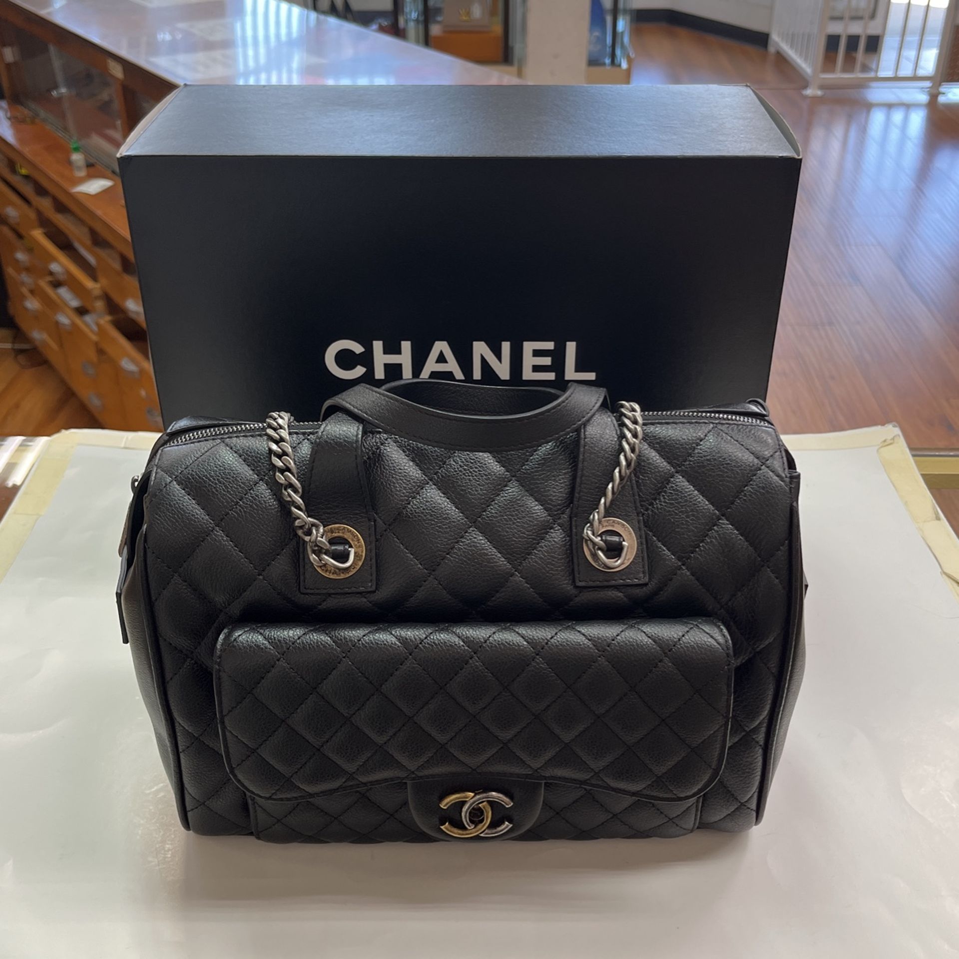 Chanel Bowling Bag, With Original Box, In New Condition, Verified With Entrupy