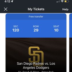 4 Padre Vs Dodger Tickets 
