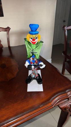 Glass Of Venice Payaso de cristal de Murano con acordeón