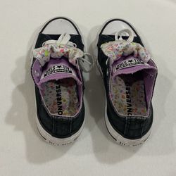 Girls Black And Purple Converse