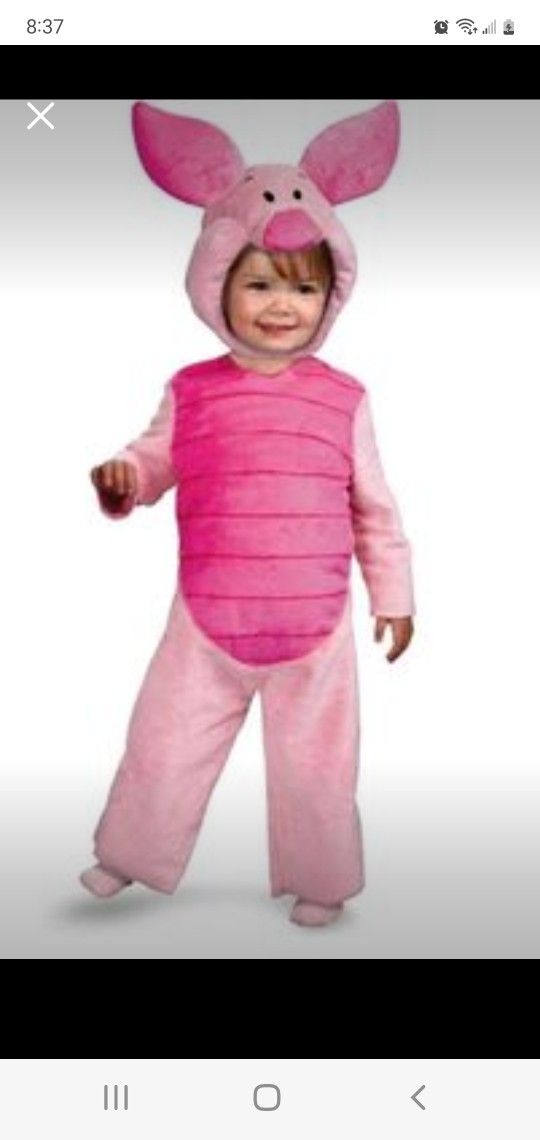 Winnie the Pooh Baby Piglet Disney Infant Deluxe Halloween Costume 12/18 new