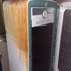 Old-school refrigerator converted into a gun safe