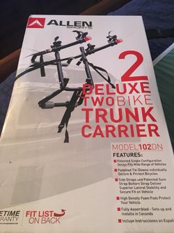 Deluxe two bike trunk carrier
