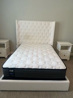 Restoration Hardware Full Size Bed Frame  and 2 night stands from Pottery Barn