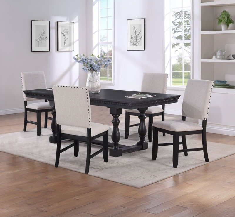 New special 2270 REGENT CHARCOAL BLACK 5PC DINING SET SPECIAL
