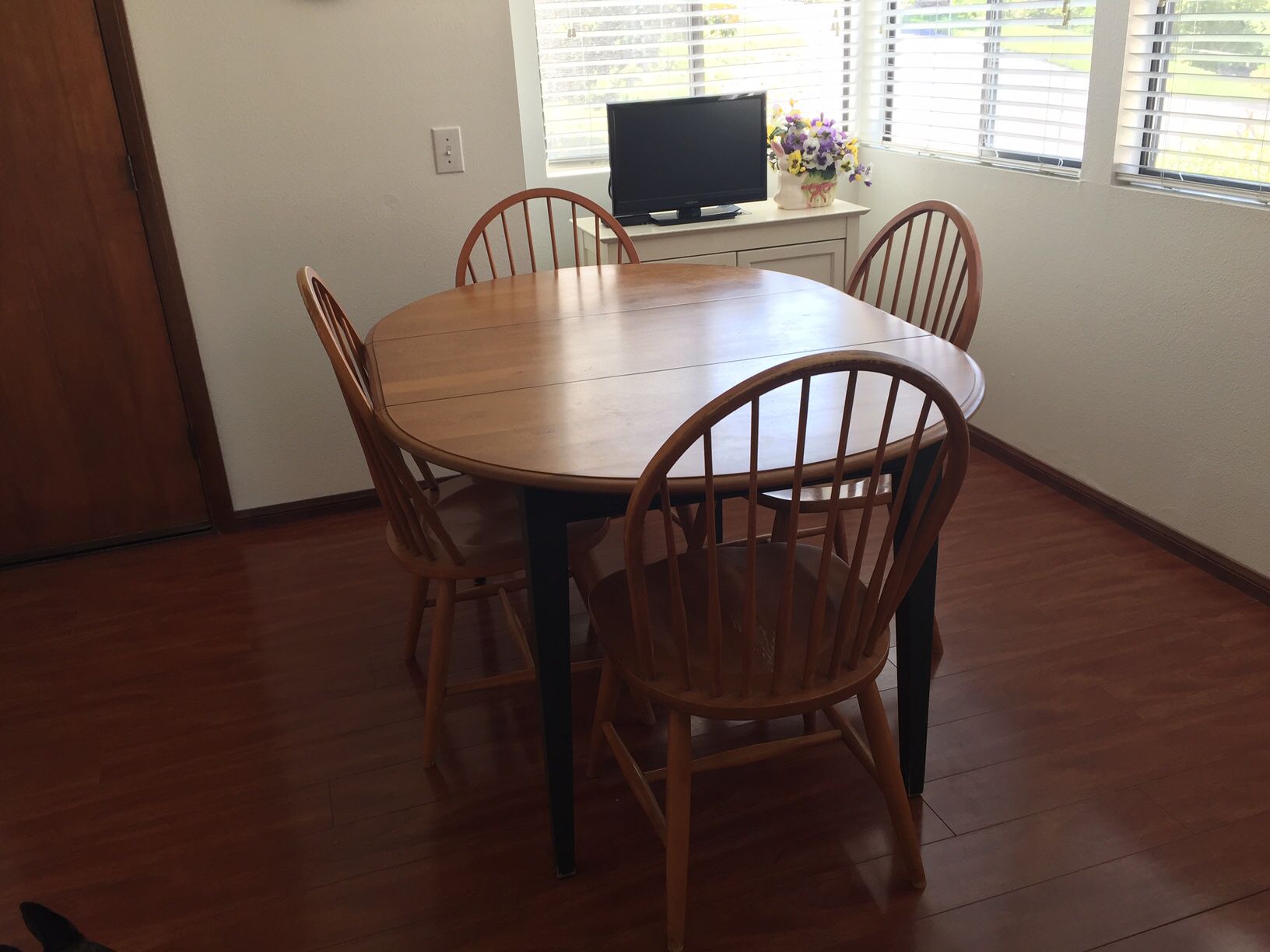 Wood kitchen table with chairs