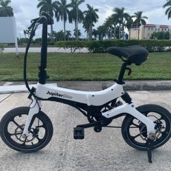 White Ebike E-bike Electric Bike Folding Jupiter Discovery X7 LCD lights 