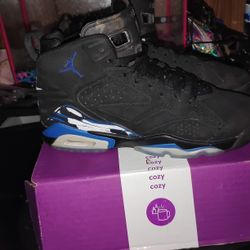 Black MVP Royal Jordans Black And Blue 