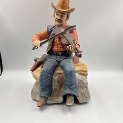 Melody in Motion- “The Fiddler” Animated musical Porcelain by Waco 1986