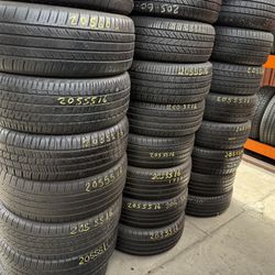 16” tires semi new 205/55/16 with free installation $60 each