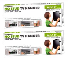 Hangman No Stud TV Hanger Wall Mount x2