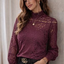 Bordeaux Belle Lace Blouse