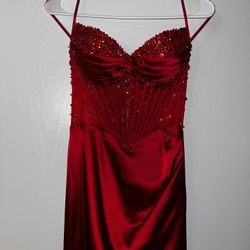 Red prom Long Dress 