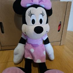 Large Minnie Mouse Plush with Pink Polka Dot Dress 20 inches tall