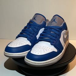 Nike Air Jordan 1 Low True Blue-Cement Gray-White Men's Size 8