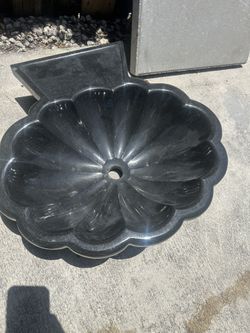 Marble pedestal Bathroom W Round Sink Hole
