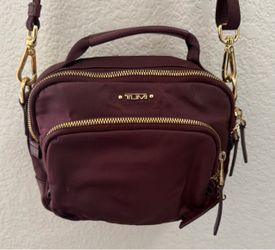 TUMI Voyageur Ruma Crossbody Bag Burgundy Red Nylon + Strap